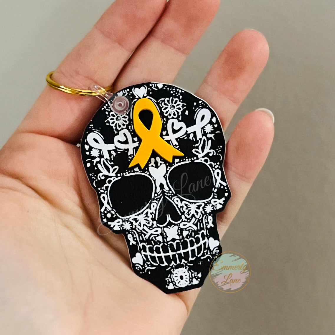 Awareness Skull Keychain/Bag Tag