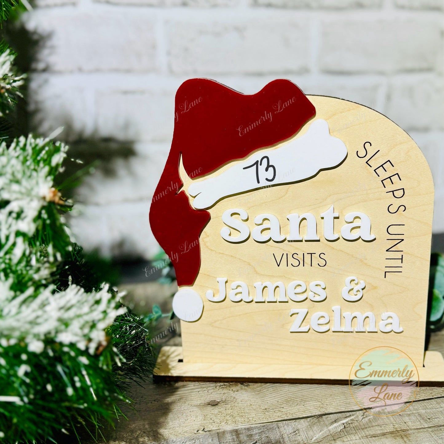 Personalized Santa Countdown Sign with stand