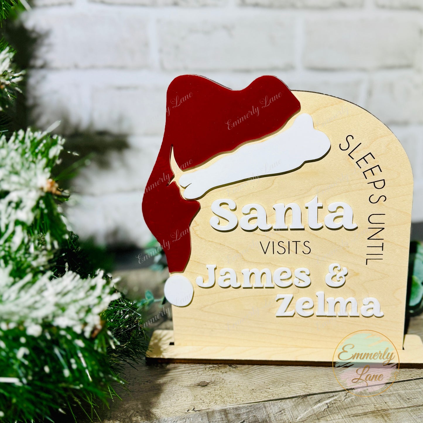 Personalized Santa Countdown Sign with stand