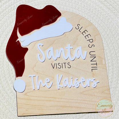 Personalized Santa Countdown Sign with stand