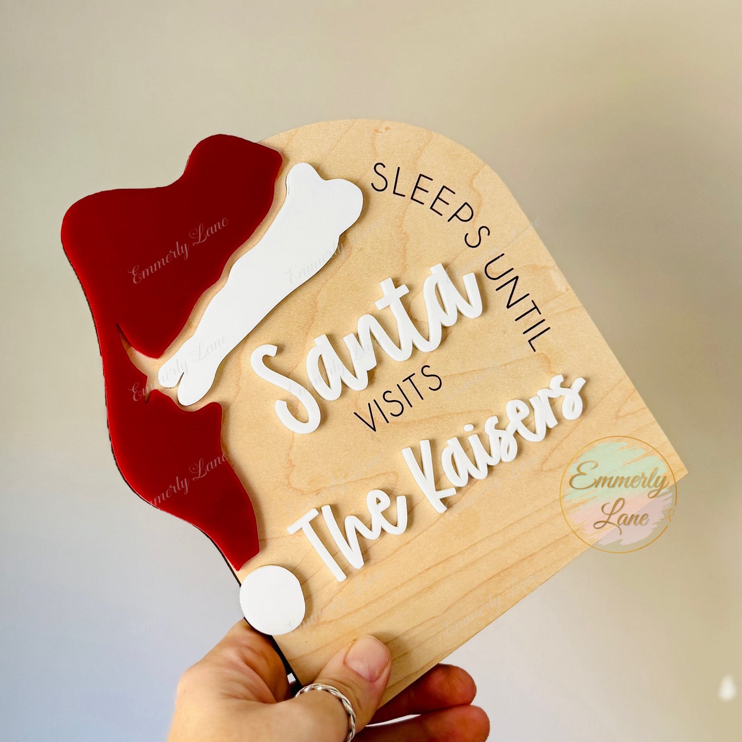 Personalized Santa Countdown Sign with stand