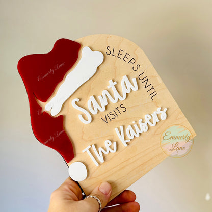 Personalized Santa Countdown Sign with stand