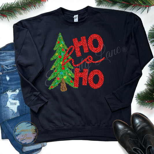 Ho Ho Ho Shirt- faux sequin