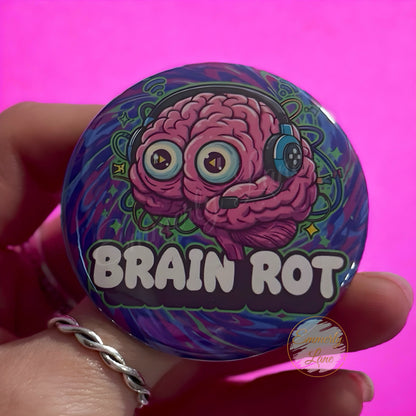 Brain rot Button Pin