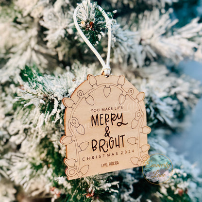 Personalized Merry & Bright Ornament