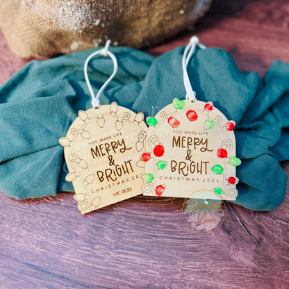 Personalized Merry & Bright Ornament