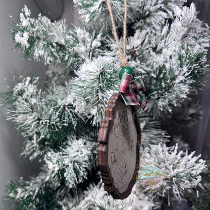 Personalized Family Christmas Wood Slice Ornament