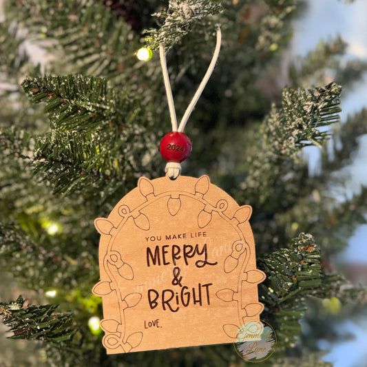 Personalized Merry & Bright Keepsake Ornament