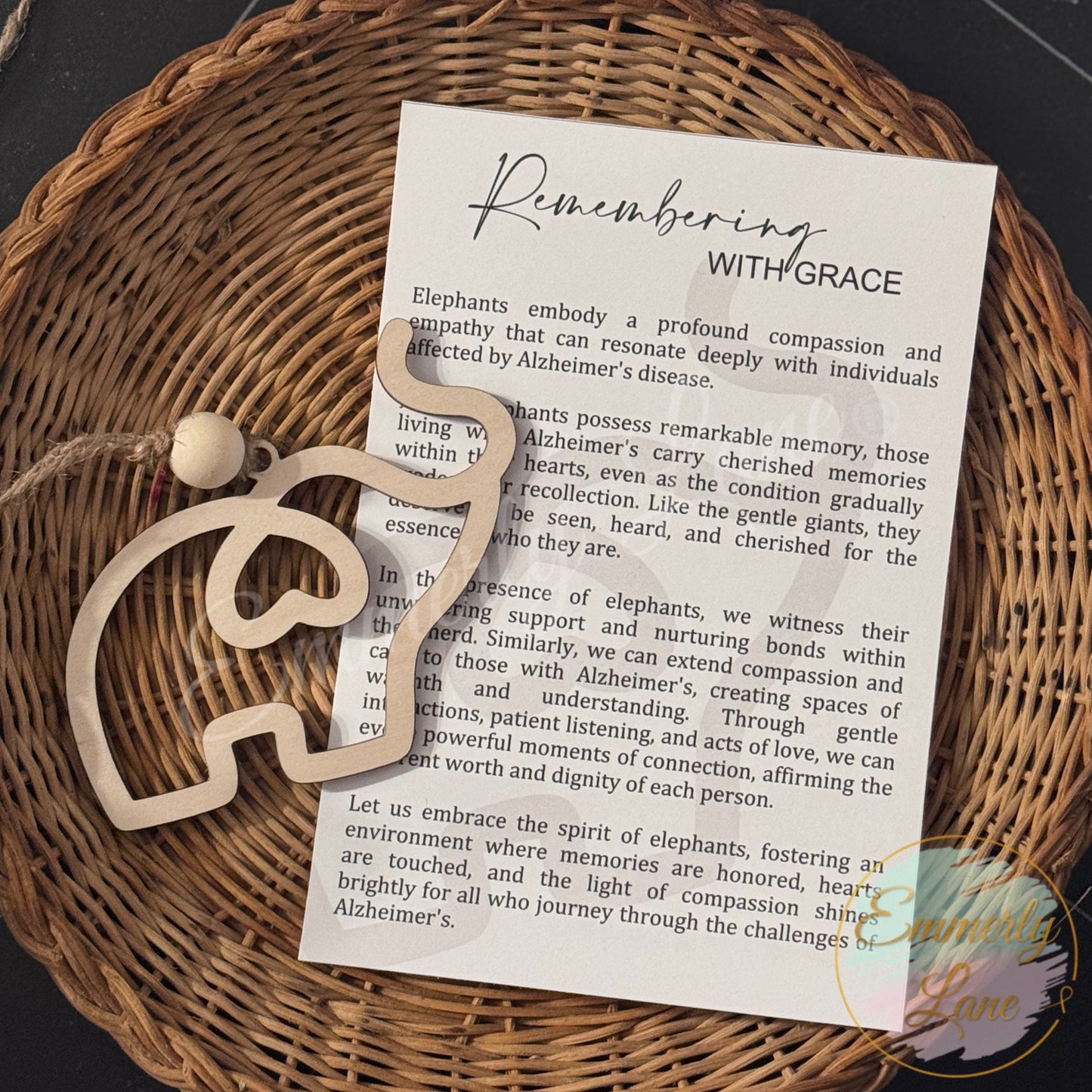 Elephant Ornament- Remembering with Grace