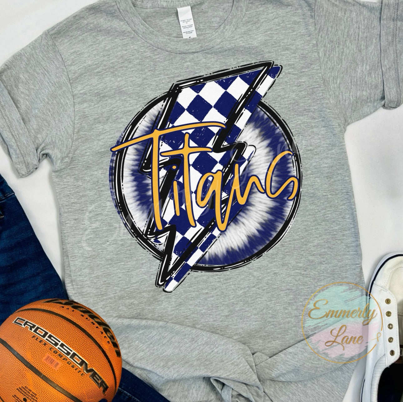 Titans Checkered Bolt School Spirit Shirts