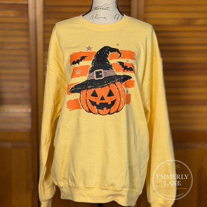 Retro Halloween Witch Pumpkin Sweatshirt