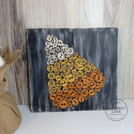 Candy Corn Button Wood Sign