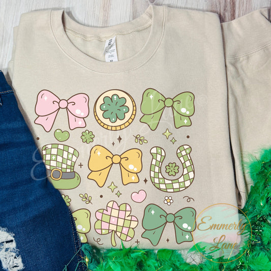 St. Patrick's Day Coquette Bows Shirt