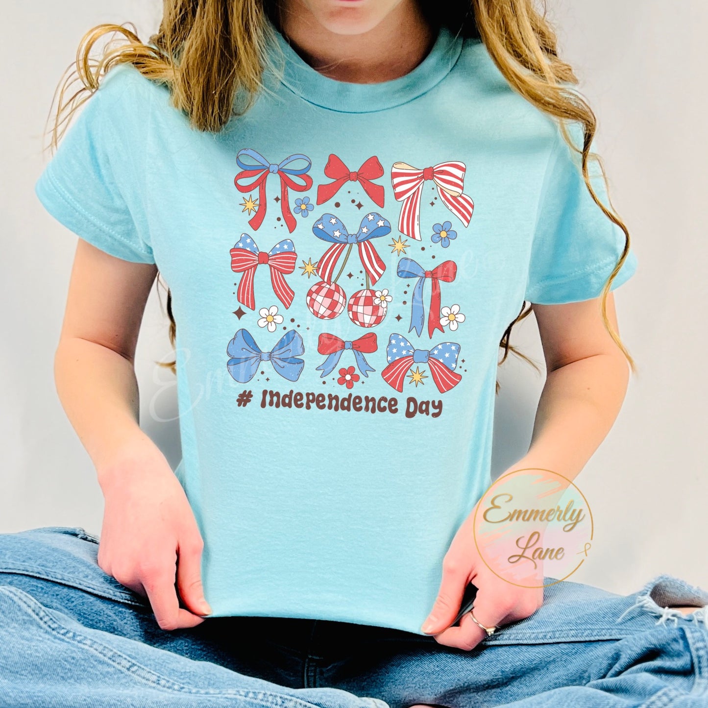 Independence Day Coquette Bow Tee