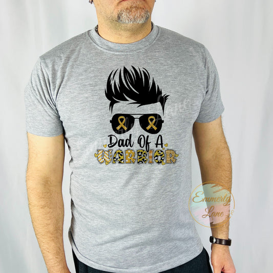 Exclusive Dad of a Warrior Tee || Childhood Cancer Awareness Tee