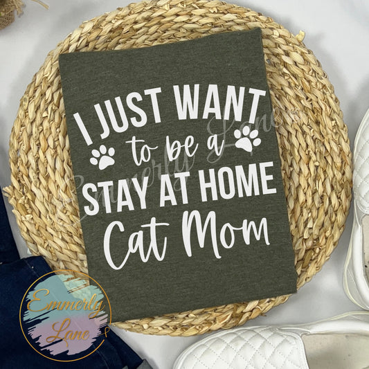 Stay at Home Cat Mom Tee