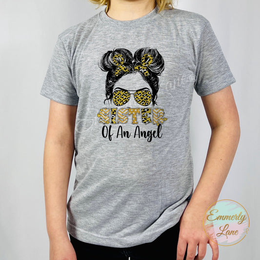 Exclusive Sister of an Angel Kids| Adults Tee || Childhood Cancer Awareness Tee