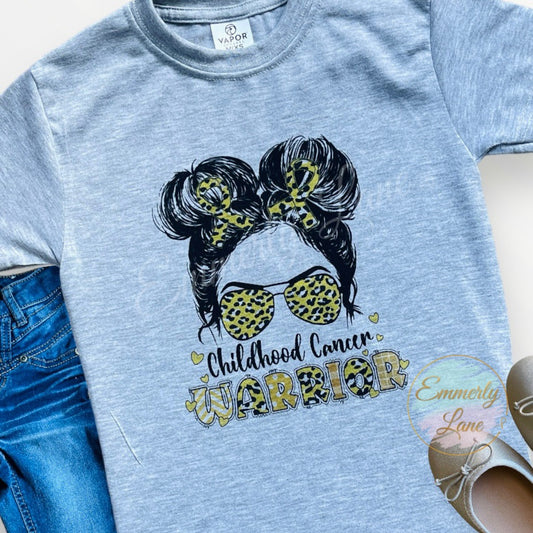 Exclusive Childhood Cancer Warrior (girl) Kids Tee