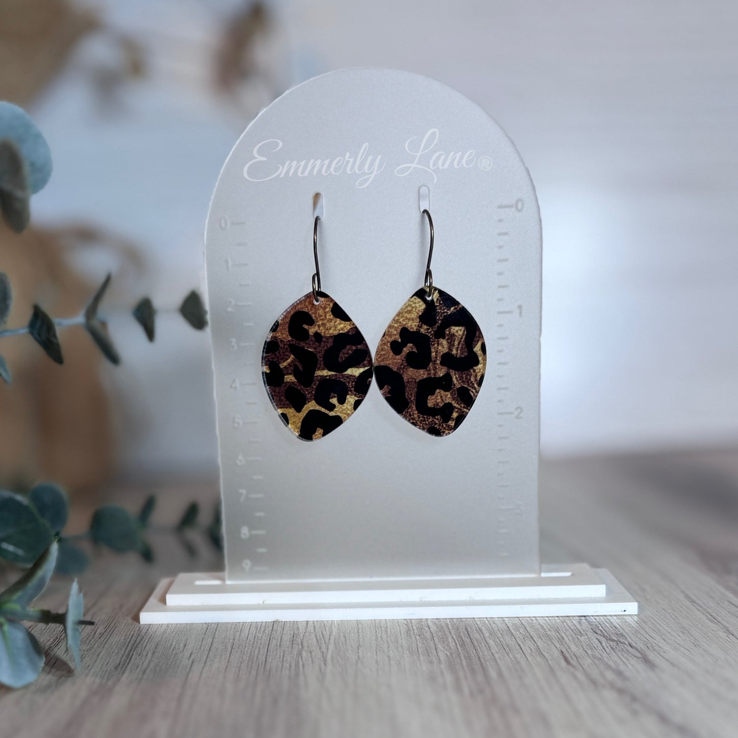 Leopard Print Dangle Earrings