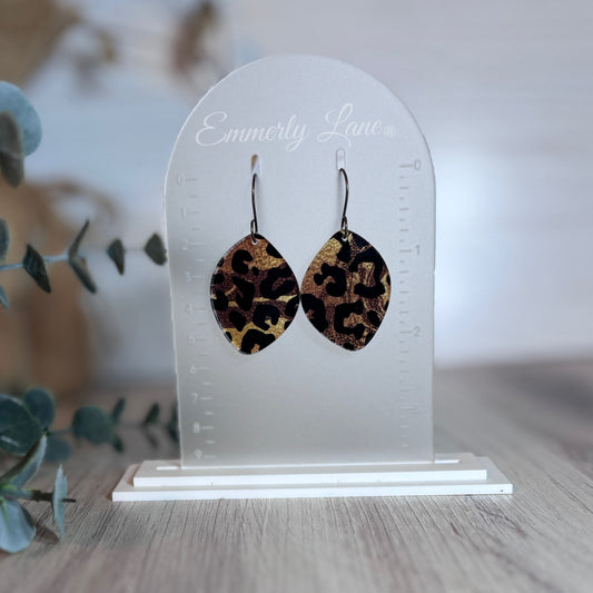 Leopard Print Dangle Earrings