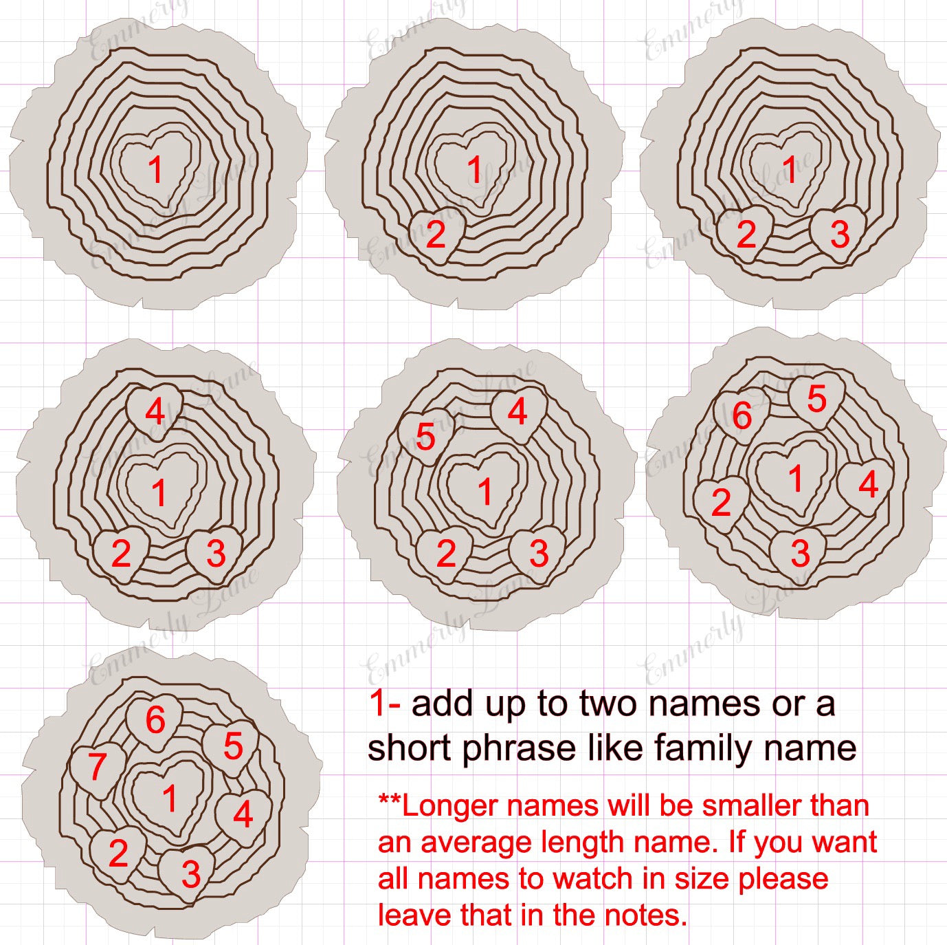 Personalized Family Christmas Wood Slice Ornament