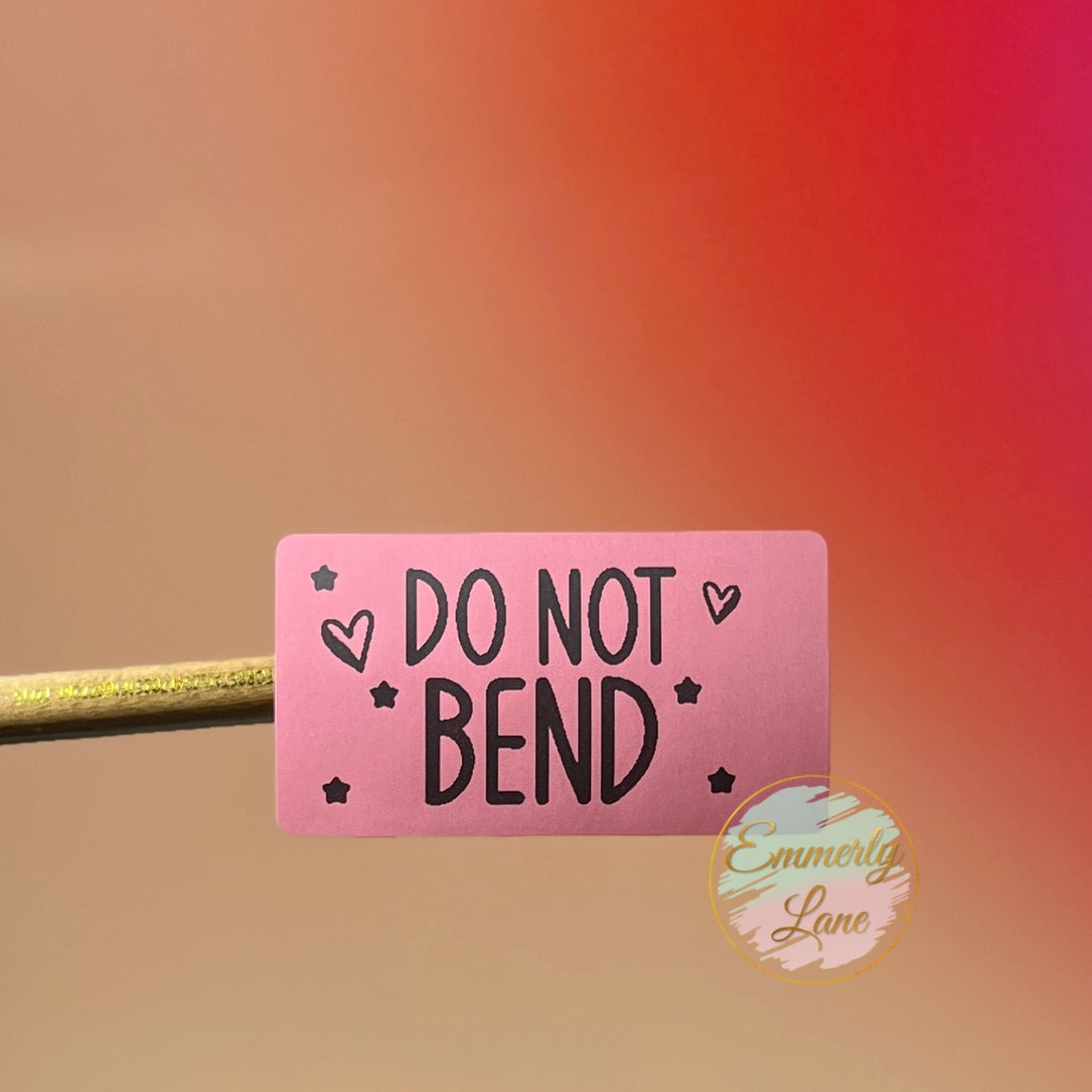 Do Not Bend Thermal Stickers- Rectangle 2.25 x 1.25"