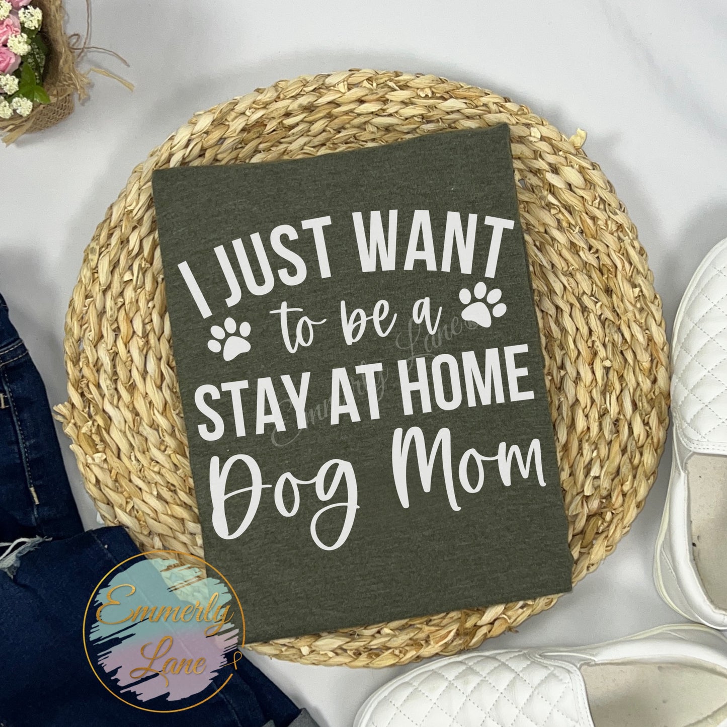 Stay at Home Dog Mom Tee