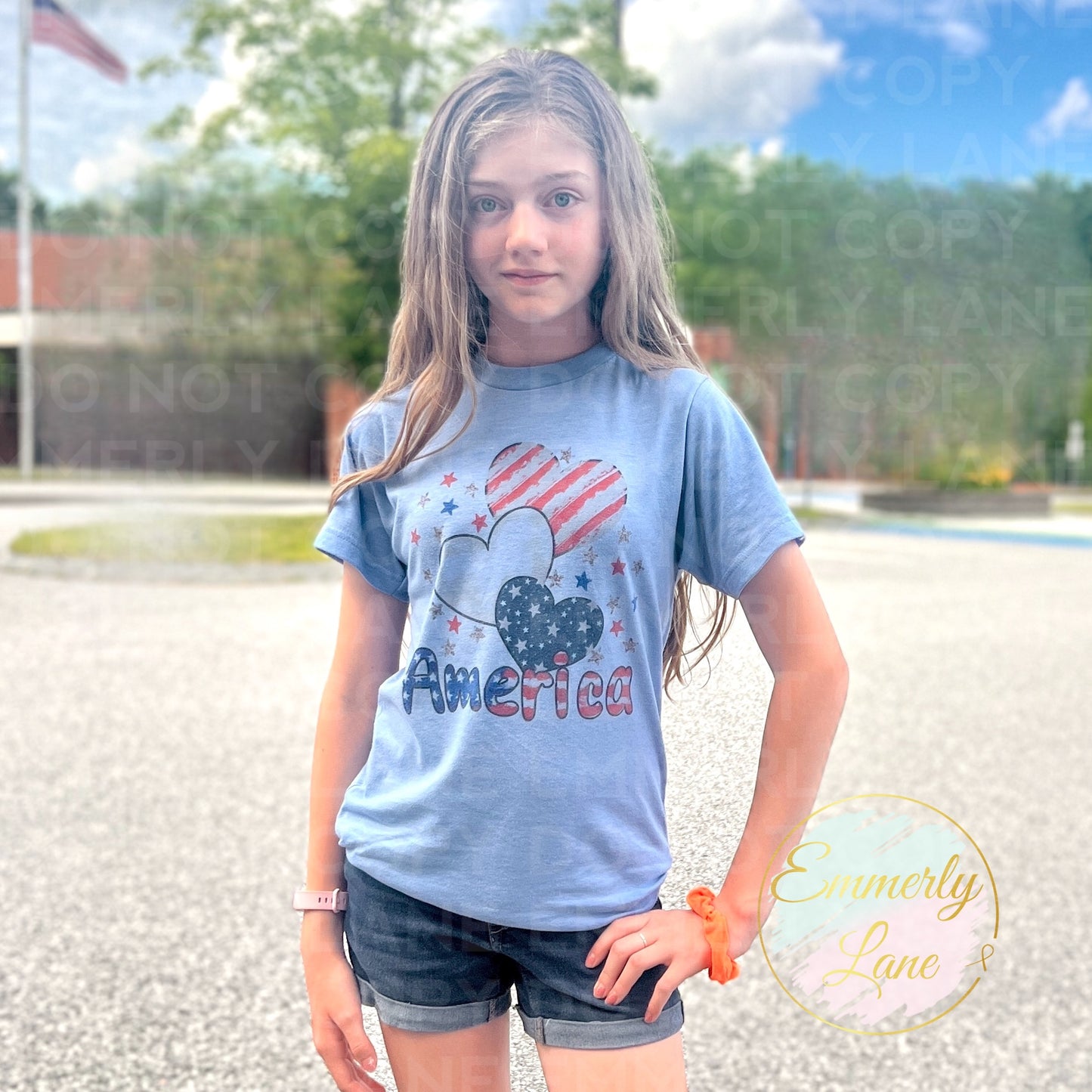 America Trio Hearts Tee