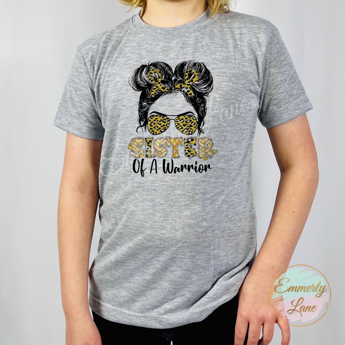 Exclusive Sister of a Warrior Kids Tee || Childhood Cancer Awareness Tee