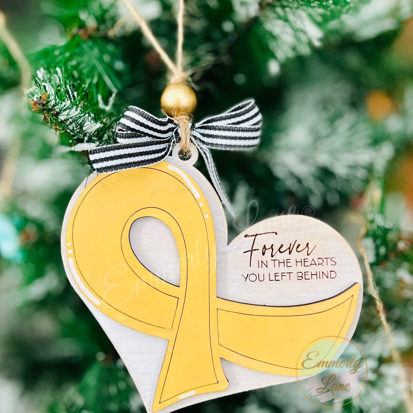 Awareness Ribbon Heart Ornament