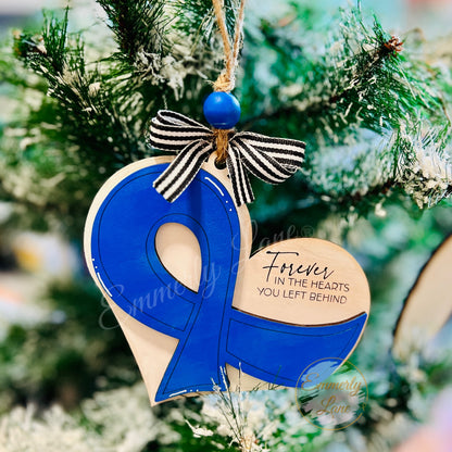 Awareness Ribbon Heart Ornament