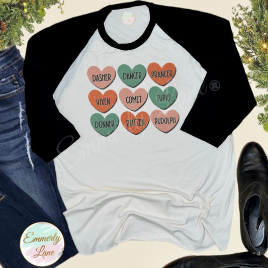 Reindeer Heart Names Raglan