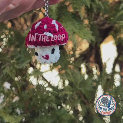 Handmade Crochet Mushroom Keychain