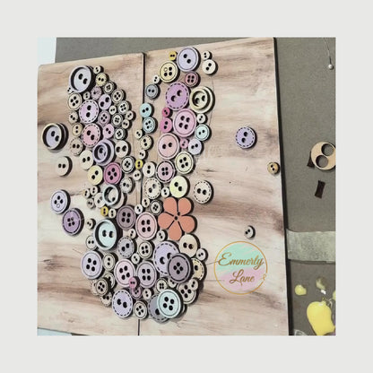 DIY Bunny Button Wood Sign