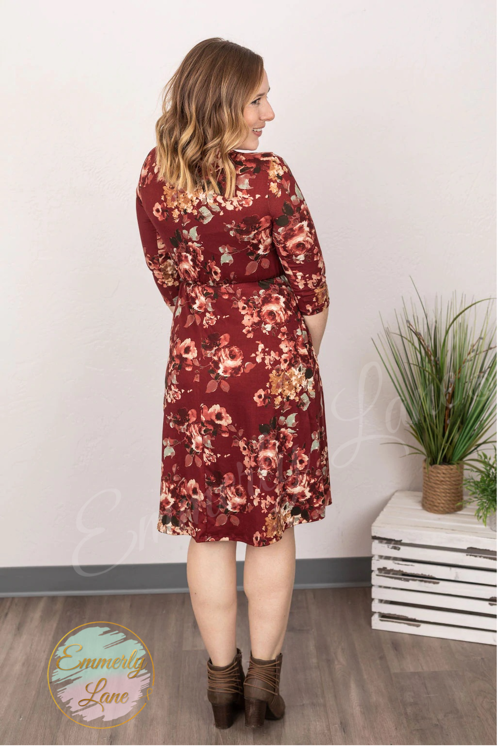 Taylor Dress - Burgundy Floral