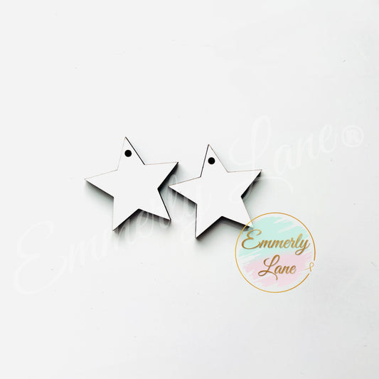 Blank Unisub Star Shaped Earrings