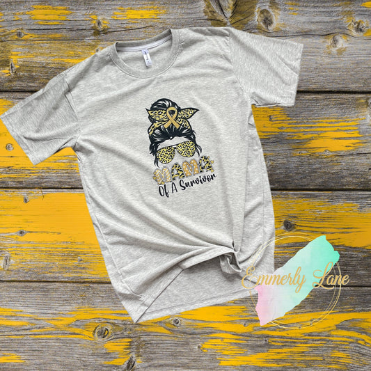 Exclusive Mama of Survivor Tee || Childhood Cancer Awareness Tee