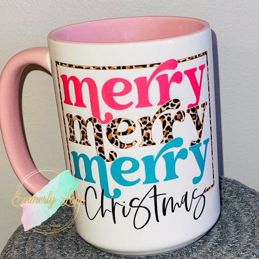 Merry Merry Merry Christmas 15oz Ceramic Mug