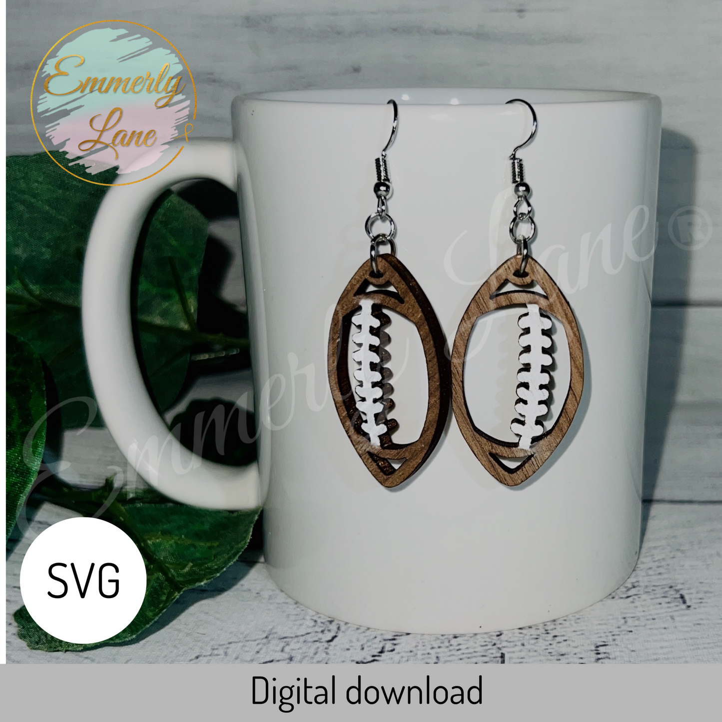 Digital football Earrings SVG