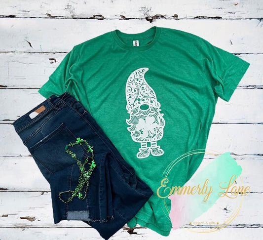 Gnome holding a shamrock Tee