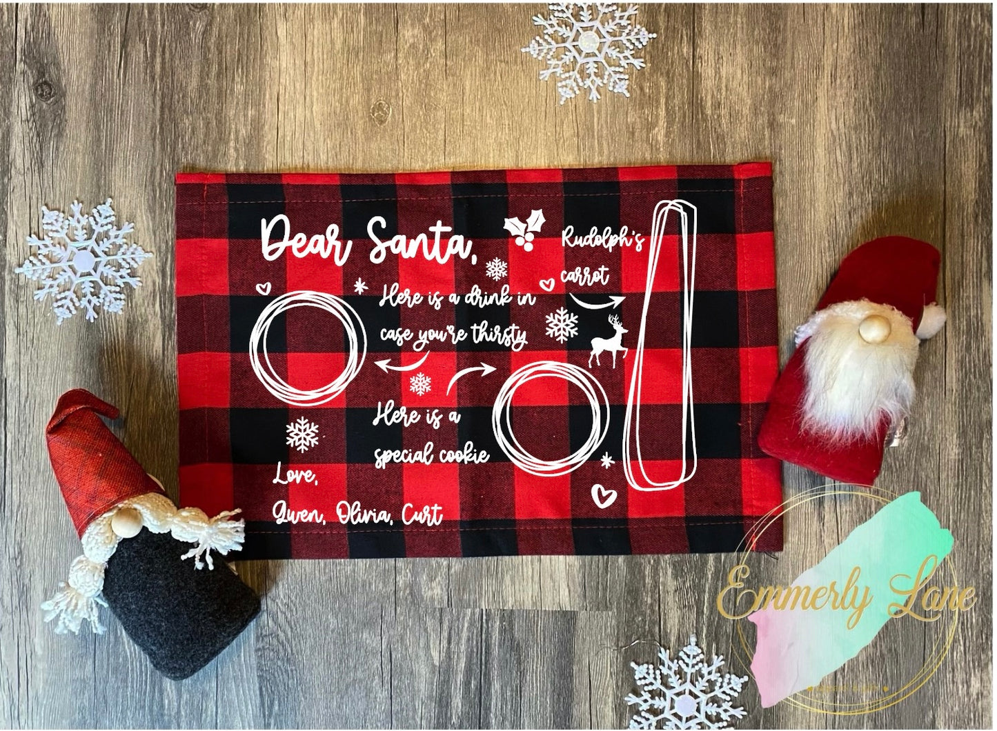 Red and Black Plaid Santa Placemat