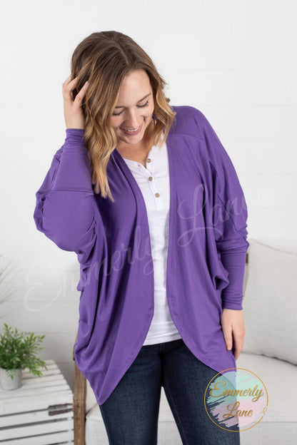 Emma Cocoon Cardigan - Purple