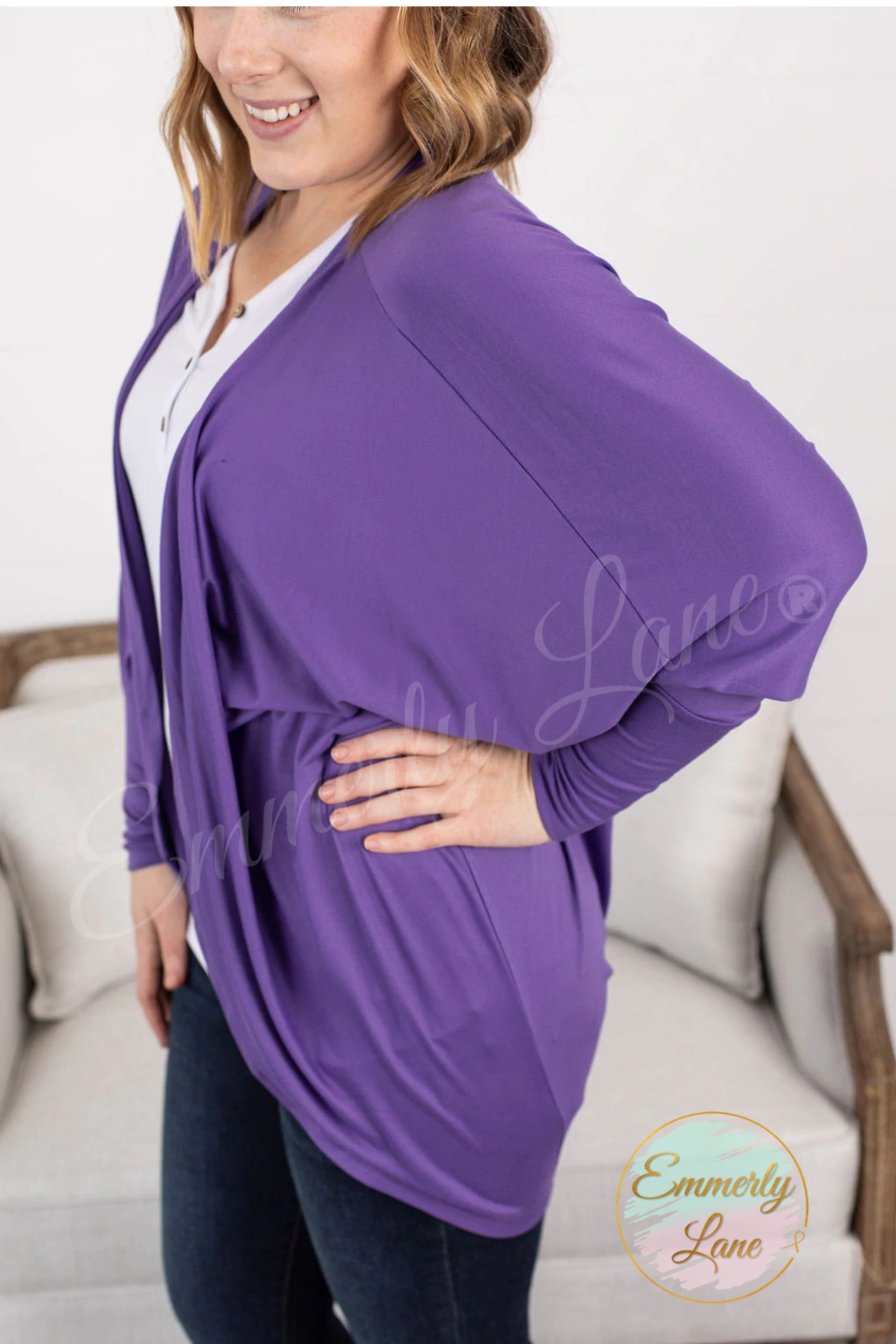 Emma Cocoon Cardigan - Purple