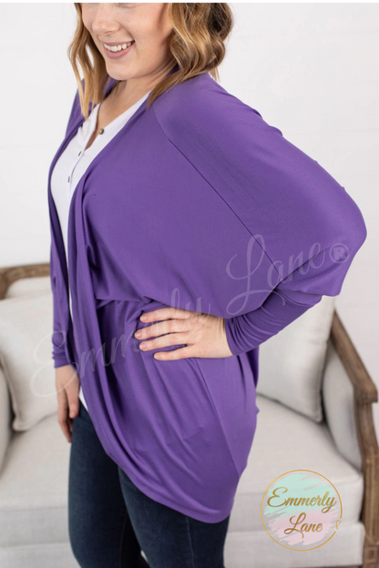 Emma Cocoon Cardigan - Purple