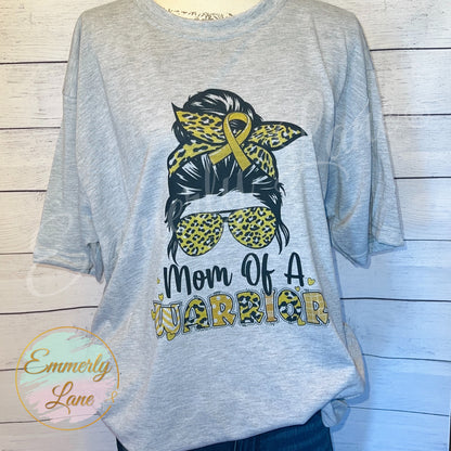 Exclusive Mom of a Warrior Tee || Childhood Cancer Awareness Tee