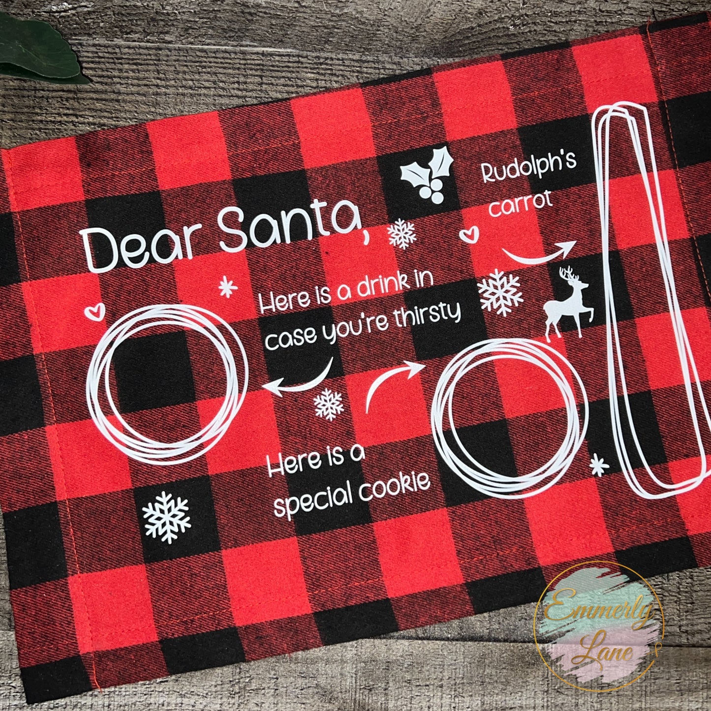 Red and Black Plaid Santa Placemat