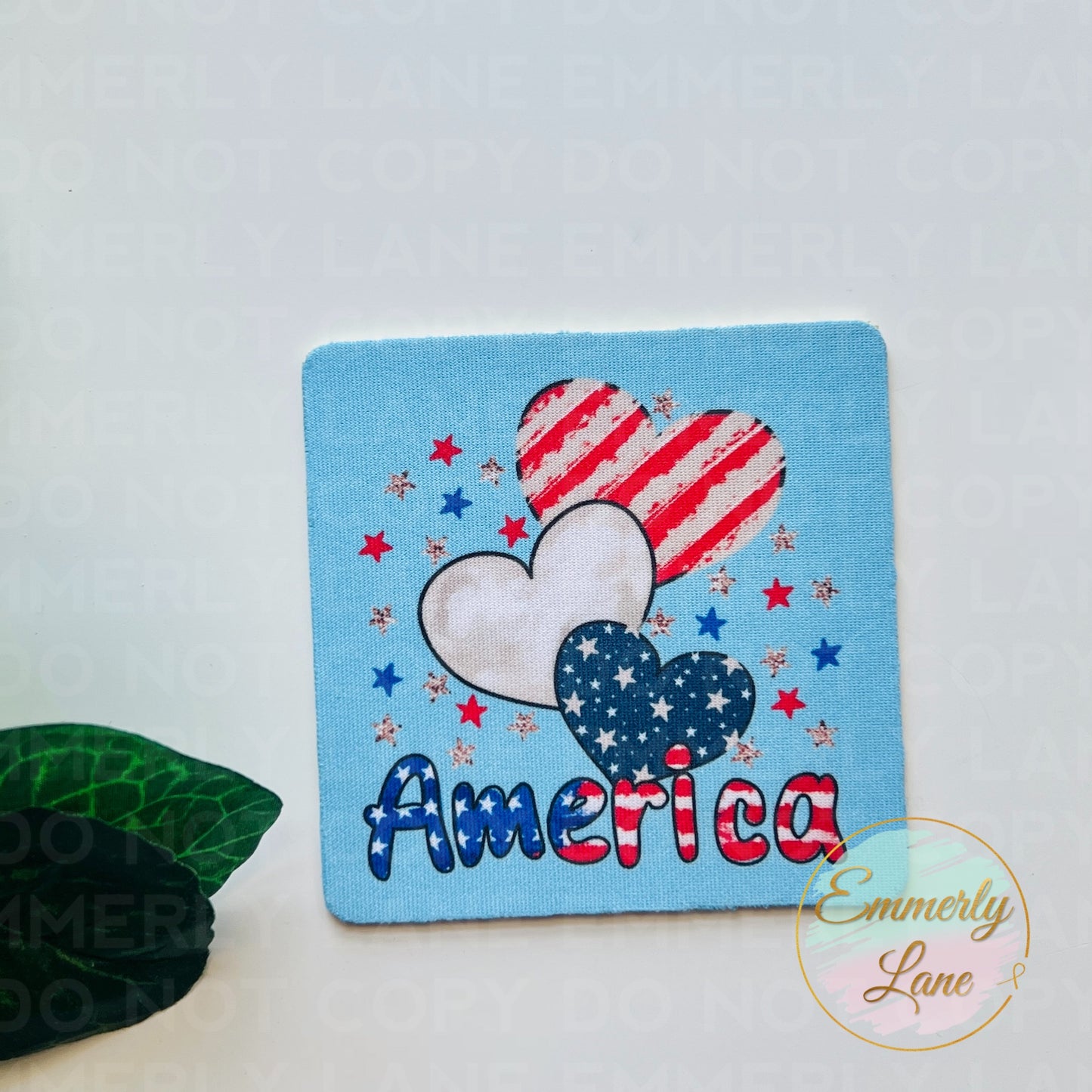 Patriotic America Hearts Coaster