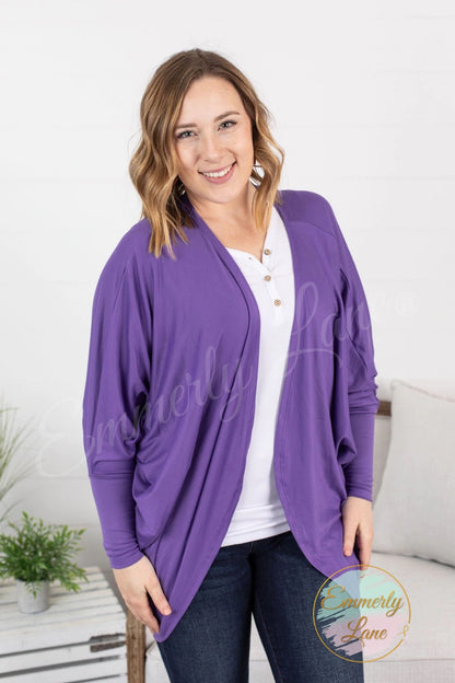 Emma Cocoon Cardigan - Purple