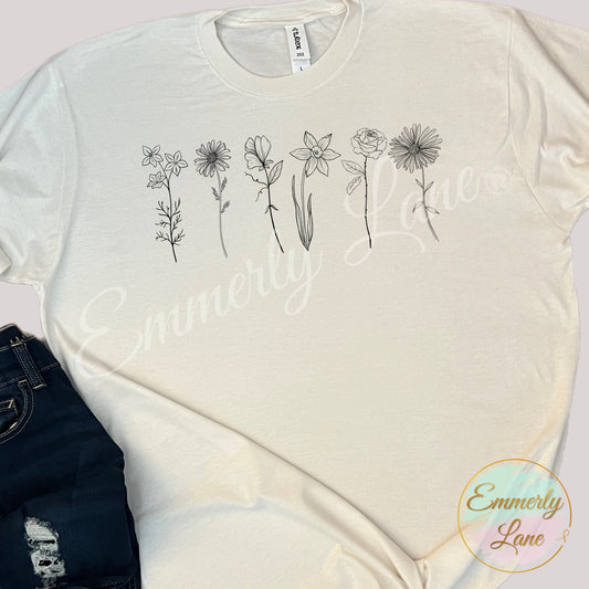 Personalized Birth Month Flowers Shirt