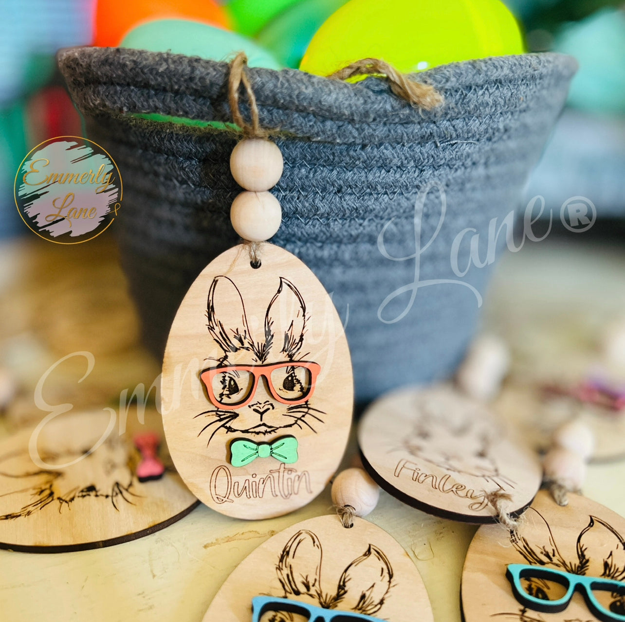 Personalized Bunny Easter Basket Tags